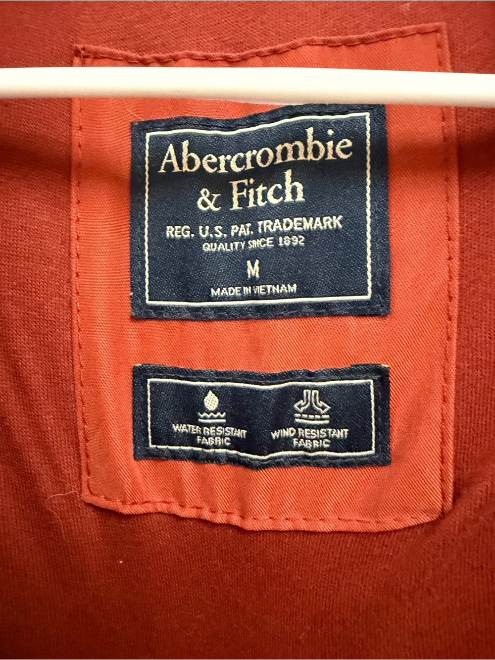 Abercrombie & Fitch Rust-Red Women's Puffer Parka with Faux Fur Hood